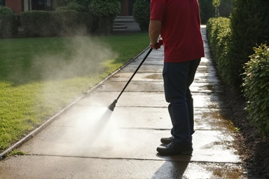 Outdoor surface pressure washing